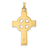 Polished Four Hole Celtic Iona High Cross Charm Pendant in Real 14k Yellow Gold