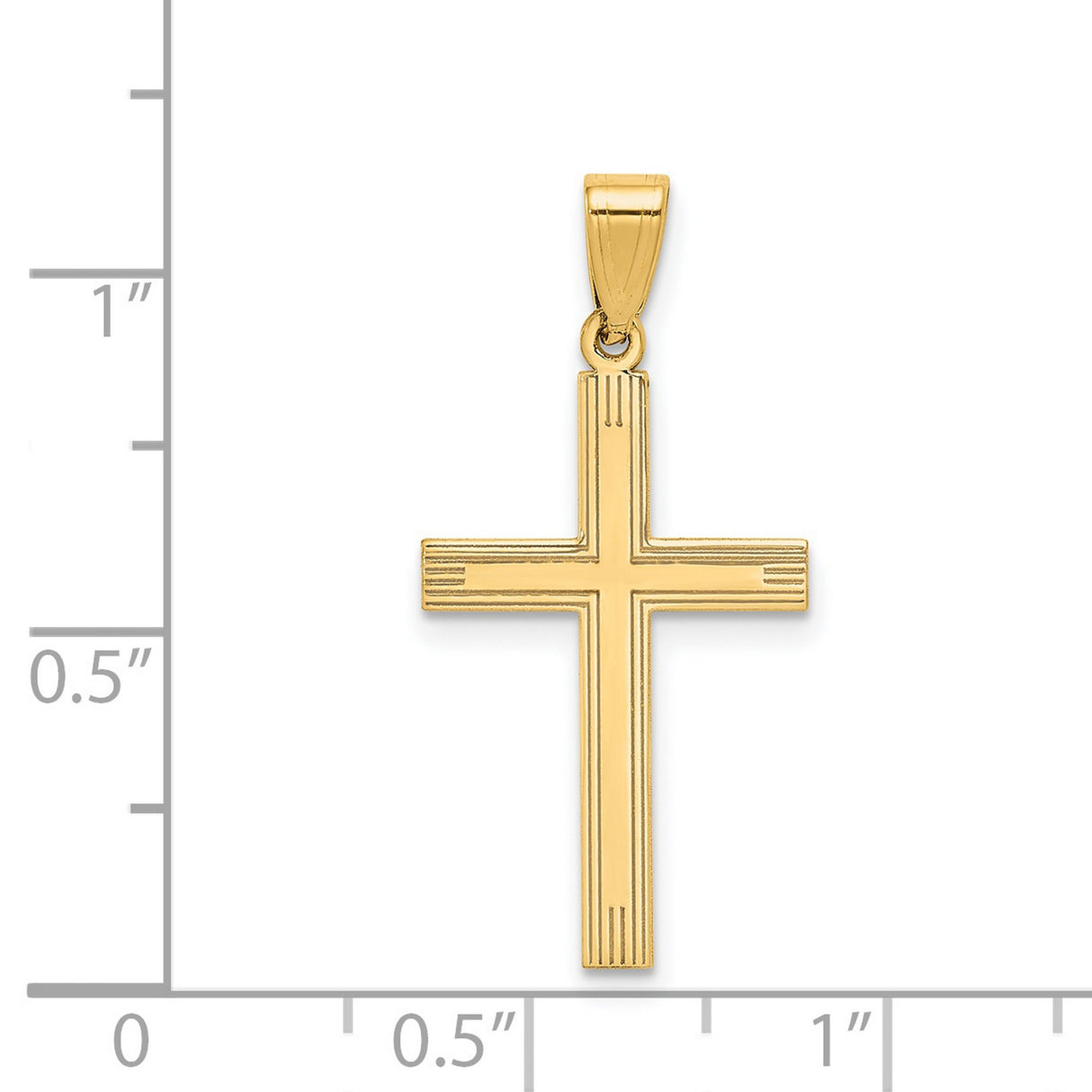 Latin Cross Charm Pendant in Real 14k Yellow Gold