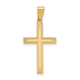 Latin Cross Charm Pendant in Real 14k Yellow Gold