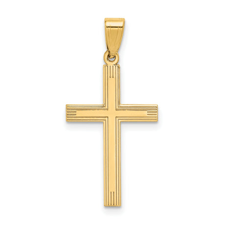 Latin Cross Charm Pendant in Real 14k Yellow Gold