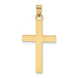 Engravable Latin Cross Charm Pendant in Real 14k Yellow Gold