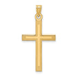 Engravable Latin Cross Charm Pendant in Real 14k Yellow Gold