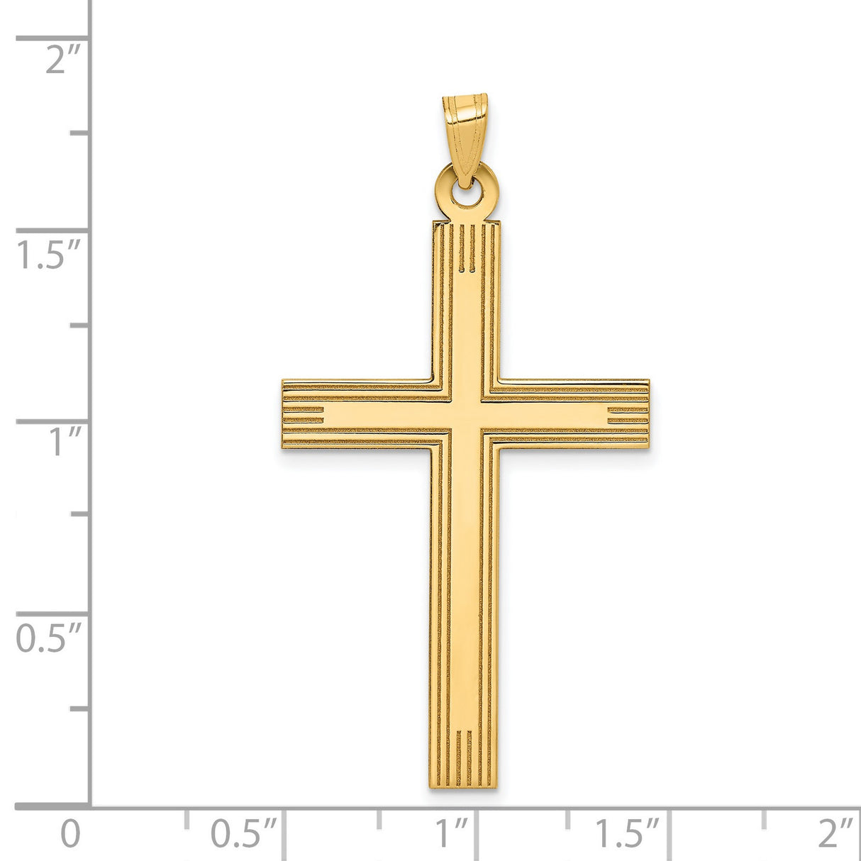 Engravable Latin Cross Charm Pendant in Real 14k Yellow Gold