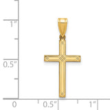 Latin Cross Charm Pendant in Real 14k Yellow Gold