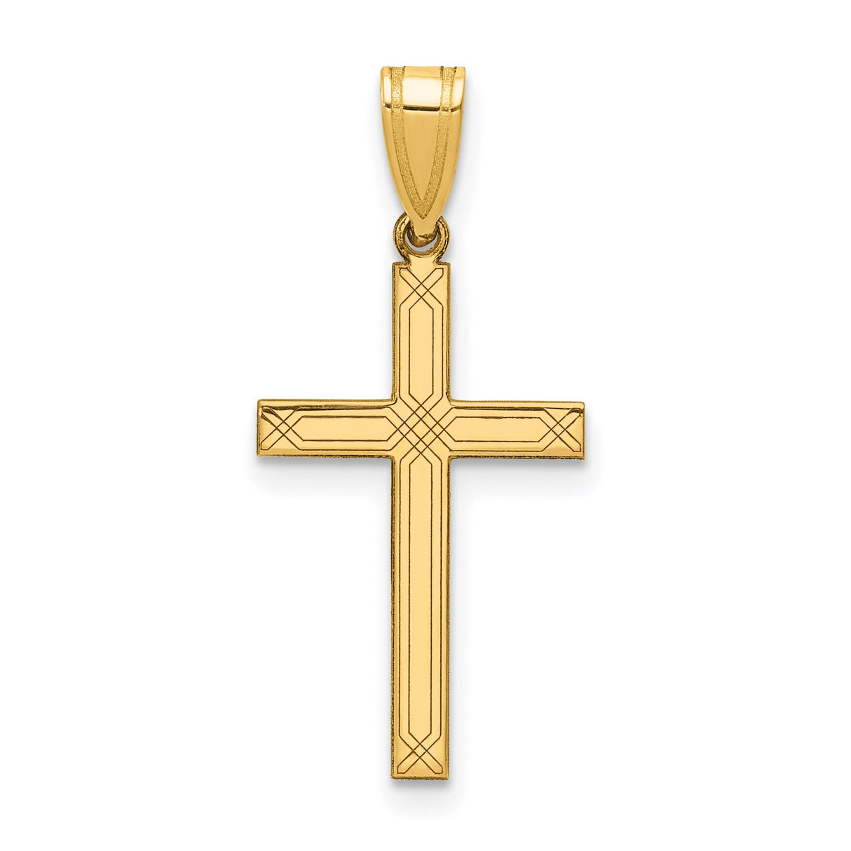 Latin Cross Charm Pendant in Real 14k Yellow Gold