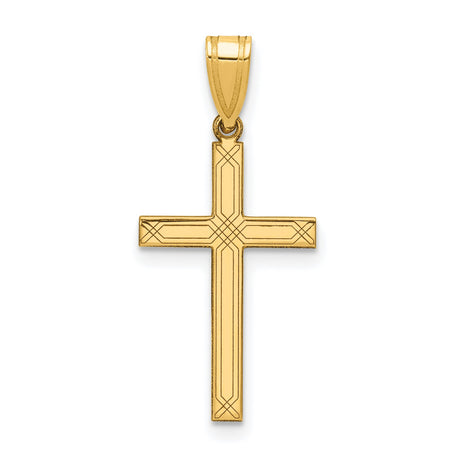 Latin Cross Charm Pendant in Real 14k Yellow Gold