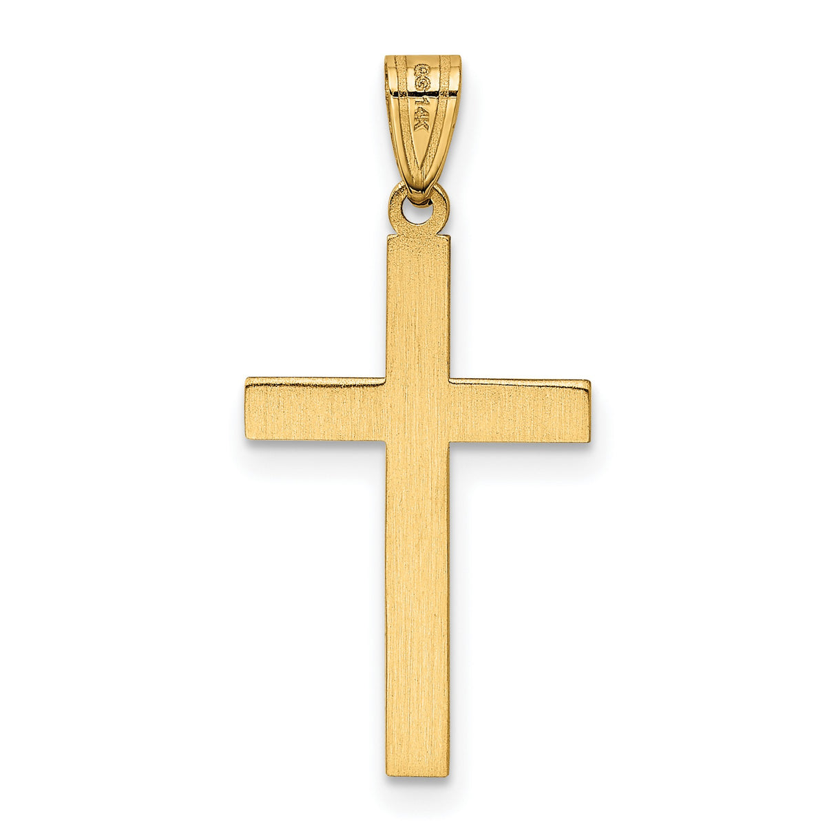 Latin Cross Charm Pendant in Real 14k Yellow Gold