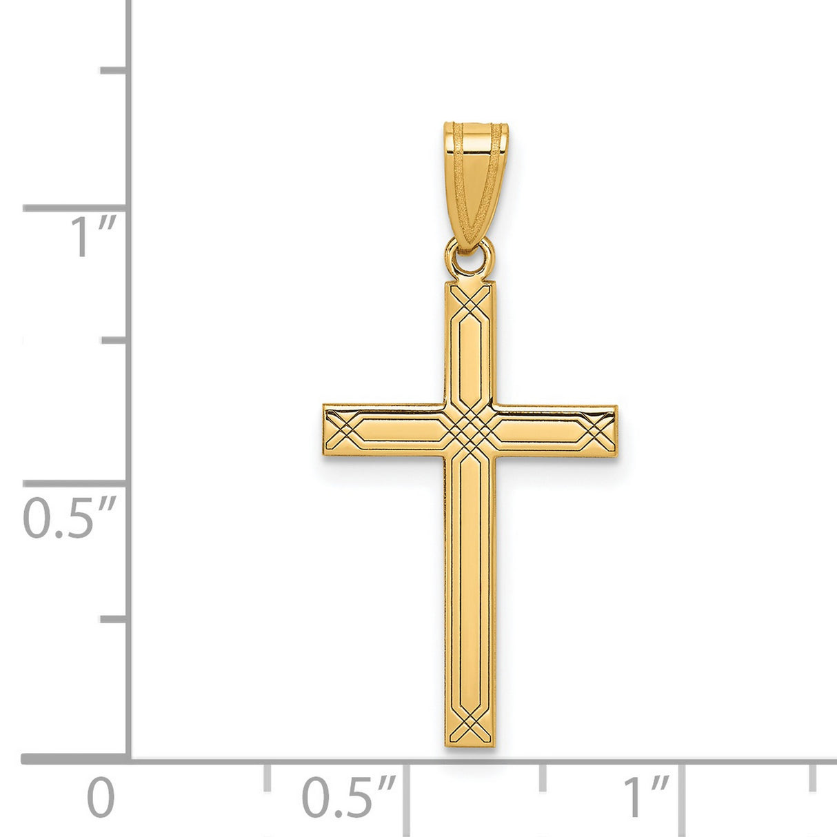 Latin Cross Charm Pendant in Real 14k Yellow Gold