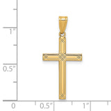 Latin Cross Charm Pendant in Real 14k Yellow Gold