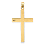 Engravable Latin Cross Charm Pendant in Real 14k Yellow Gold