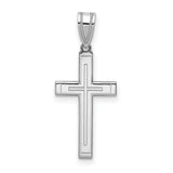 Latin Cross Charm Pendant in Real 14k White Gold