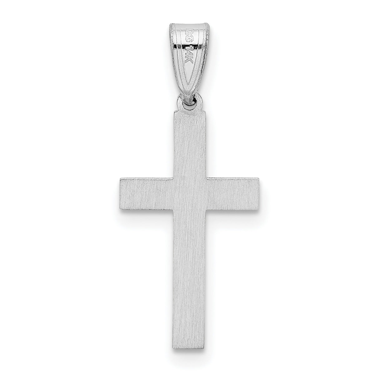 Latin Cross Charm Pendant in Real 14k White Gold