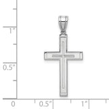 Latin Cross Charm Pendant in Real 14k White Gold