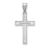 Latin Cross Charm Pendant in Real 14k White Gold