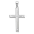 Engravable Latin Cross Charm Pendant in Real 14k White Gold