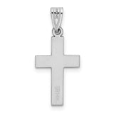 Latin Cross Charm Pendant in Real 14k White Gold