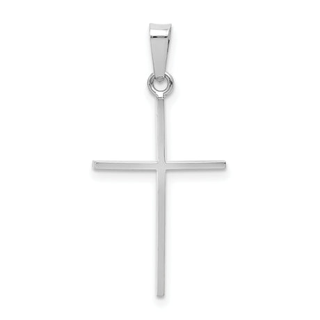 Latin Cross Charm Pendant in Real 14k White Gold