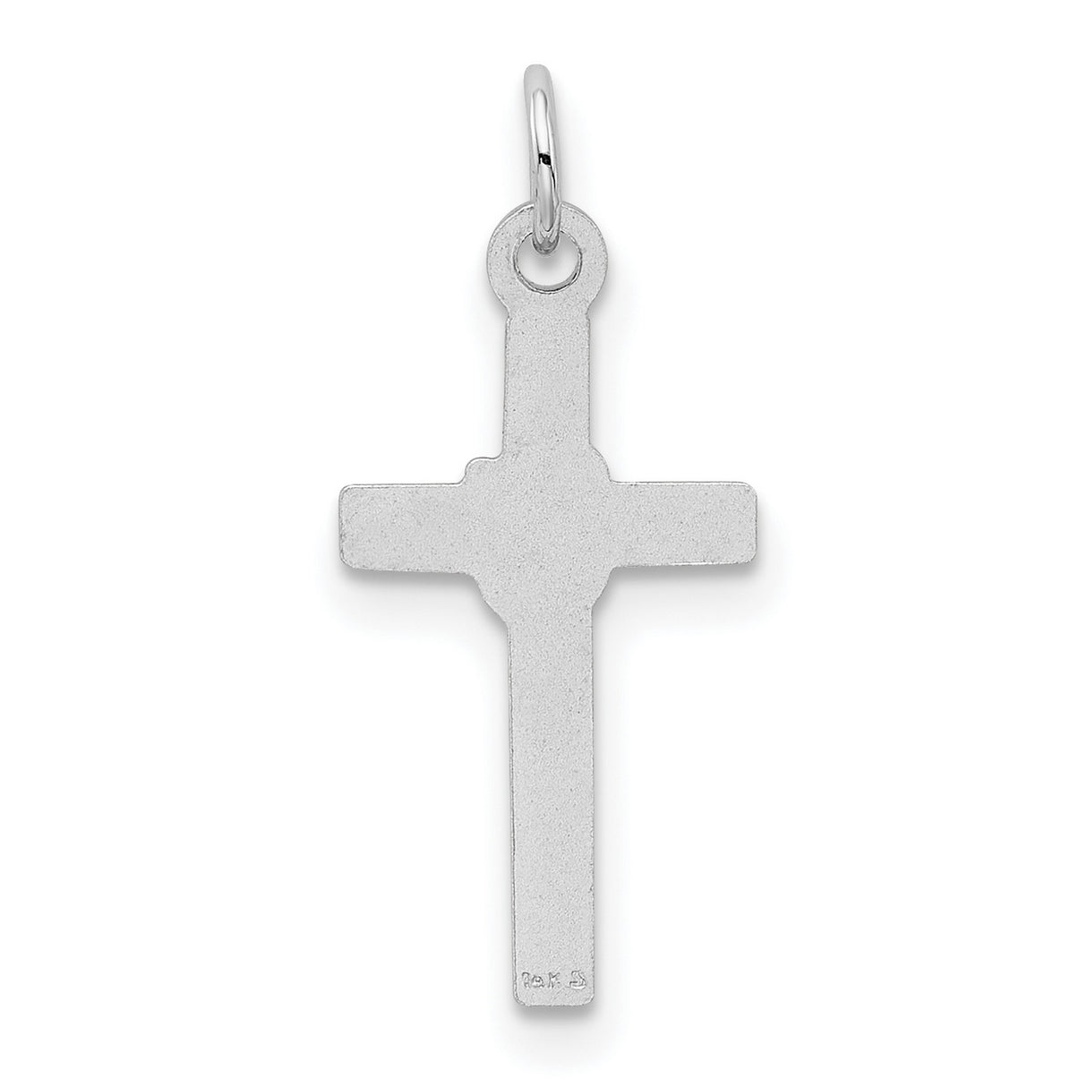 Latin Cross Charm Pendant in Real 14k White Gold