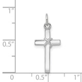 Latin Cross Charm Pendant in Real 14k White Gold