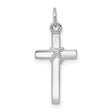 Latin Cross Charm Pendant in Real 14k White Gold