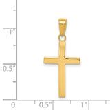 Latin Cross Charm Pendant in Real 14k Yellow Gold