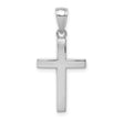 14k White Gold Cross Pendant, Polished Christian Charm, Minimalist Unisex Design