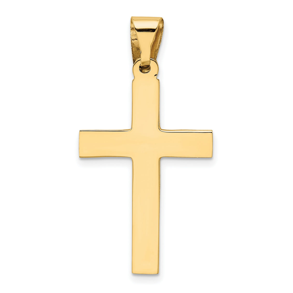 Engravable Latin Cross Charm Pendant in Real 14k Yellow Gold