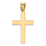 Engravable Latin Cross Charm Pendant in Real 14k Yellow Gold