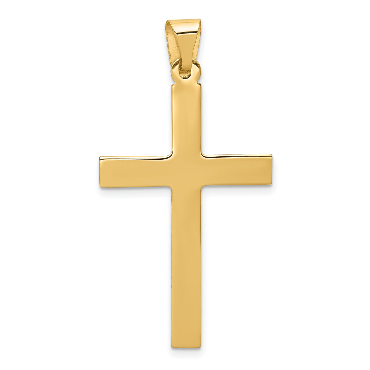 Engravable Latin Cross Charm Pendant in Real 14k Yellow Gold