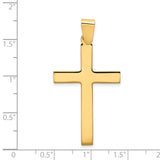 Engravable Latin Cross Charm Pendant in Real 14k Yellow Gold