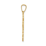 14k Yellow Gold Orthodox Cross Pendant with Three-Bar Design and IC XC Inscriptions