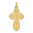 14k Yellow Gold Orthodox Cross Pendant with IC XC Inscriptions and Floral Engraving