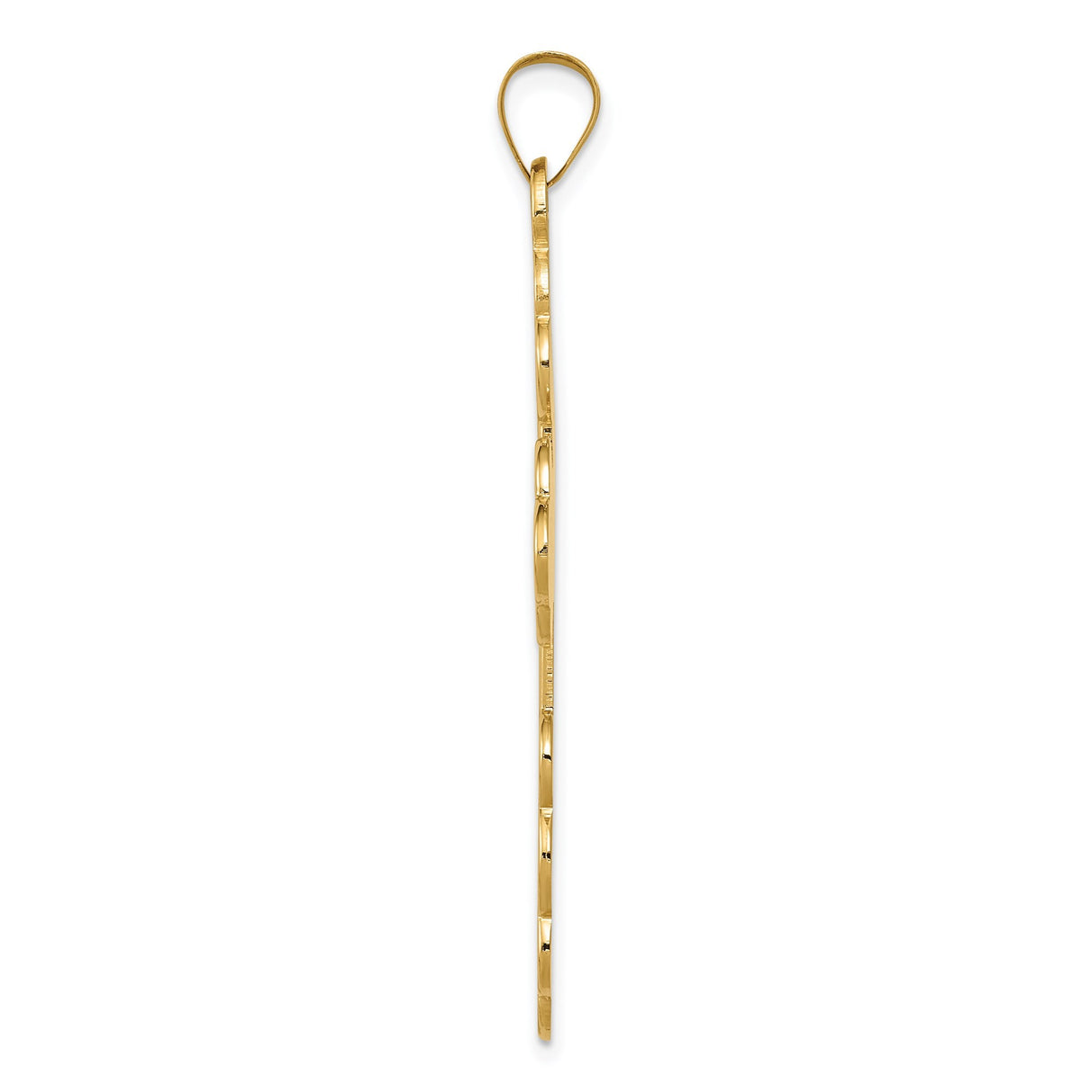 14k Yellow Gold Orthodox Cross Pendant with IC XC Engraving and Triple-Bar Design