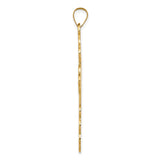 14k Yellow Gold Orthodox Cross Pendant with IC XC Engraving and Triple-Bar Design