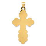 14k Yellow Gold Orthodox Cross Pendant with IC XC Engraving and Triple-Bar Design