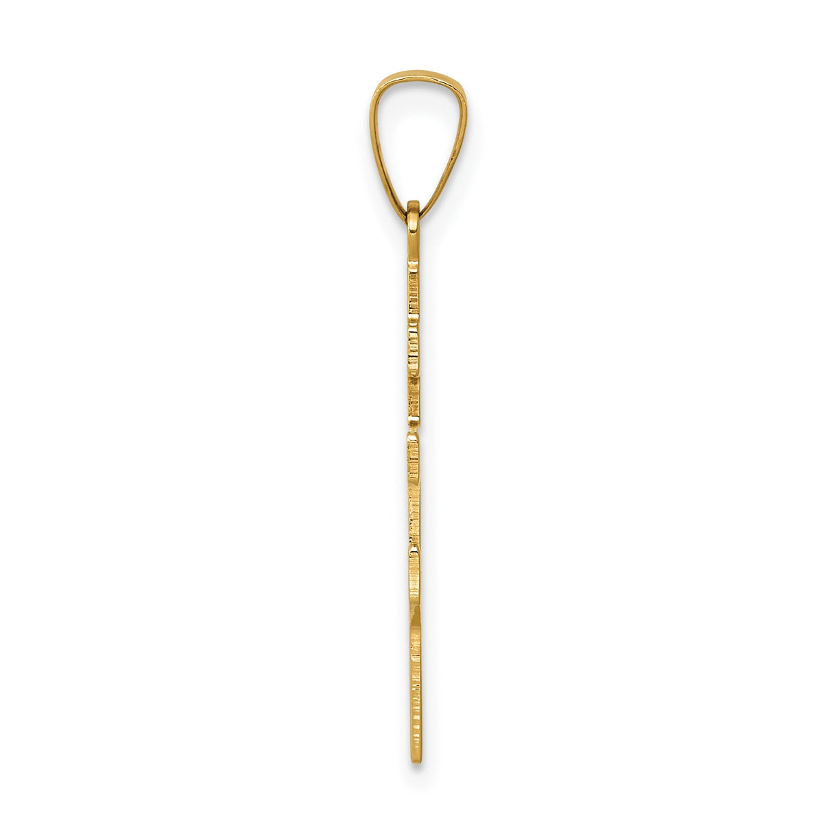 14k Yellow Gold Orthodox Cross Pendant, Three-Bar Eastern Christian Religious Charm