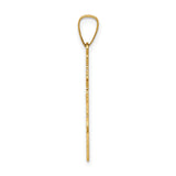 14k Yellow Gold Orthodox Cross Pendant, Three-Bar Eastern Christian Religious Charm