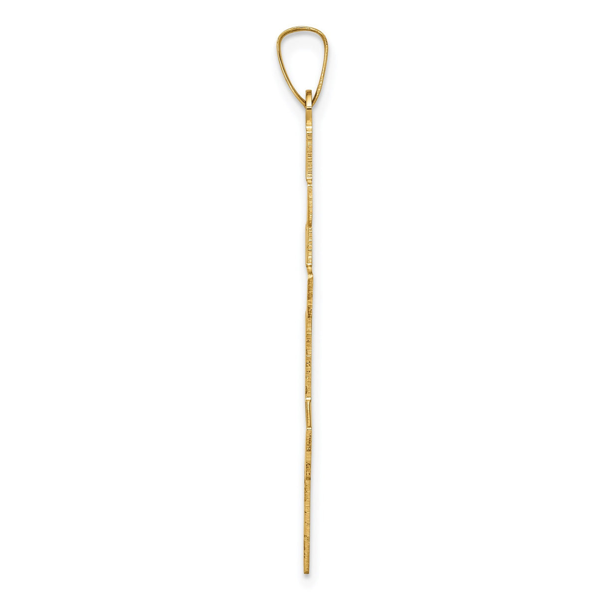 14k Yellow Gold Orthodox Cross Pendant with Triple-Bar Eastern Christian Design