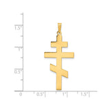 14k Yellow Gold Orthodox Cross Pendant with Triple-Bar Eastern Christian Design