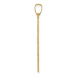 14k Yellow Gold Orthodox Cross Pendant with Triple Bar Design and Heart Center