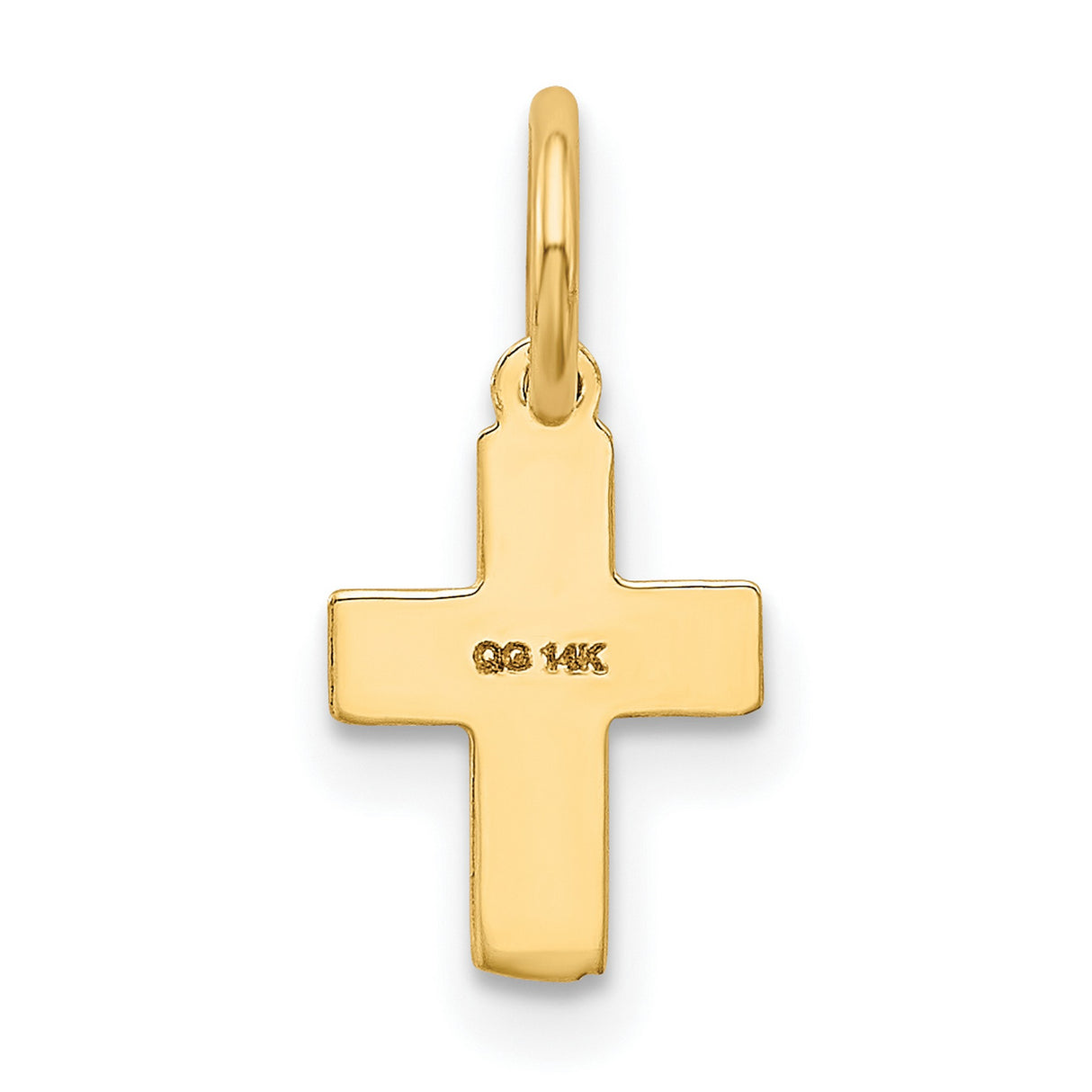 Latin Cross Charm Pendant in Real 14k Yellow Gold