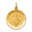 San Juan De Los Lagos Words Round Charm Pendant in Real 14k Yellow Gold