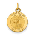 Solid Saint Gerard Pray For Us Words Round Medal Charm Pendant in Real 14k Yellow Gold