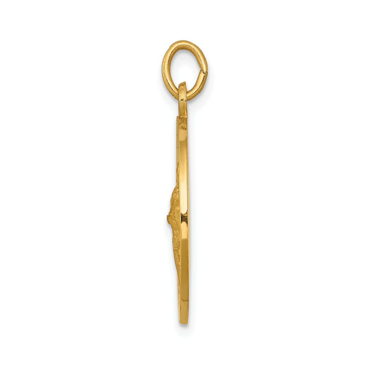 14k Yellow Gold Saint Gerard Medal Pendant, Catholic Religious Charm for Women