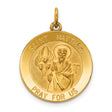 Solid Saint Matthew Pray For Us Words Medal Charm Pendant in Real 14k Yellow Gold