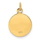 Saint Martha Pray For Us Words Round Medal Charm Pendant in Real 14k Yellow Gold