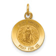 Saint Martha Pray For Us Words Round Medal Charm Pendant in Real 14k Yellow Gold