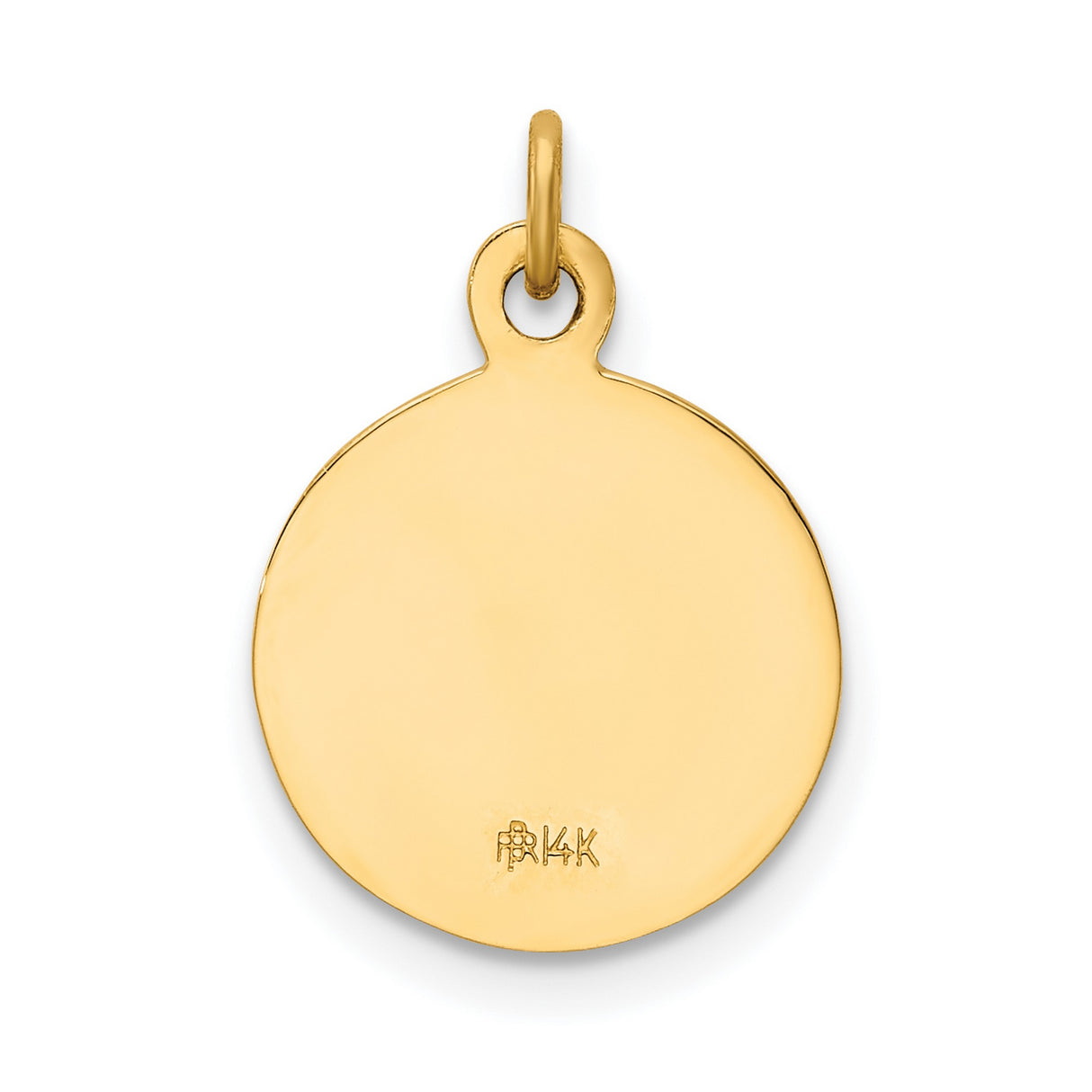 Solid Saint Paul Pray For Us Words Round Medal Charm Pendant in Real 14k Yellow Gold