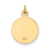 Solid Saint Paul Pray For Us Words Round Medal Charm Pendant in Real 14k Yellow Gold