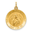 Our Lady of Perpetual Help Pray For Us Words Round Charm Pendant in Real 14k Yellow Gold